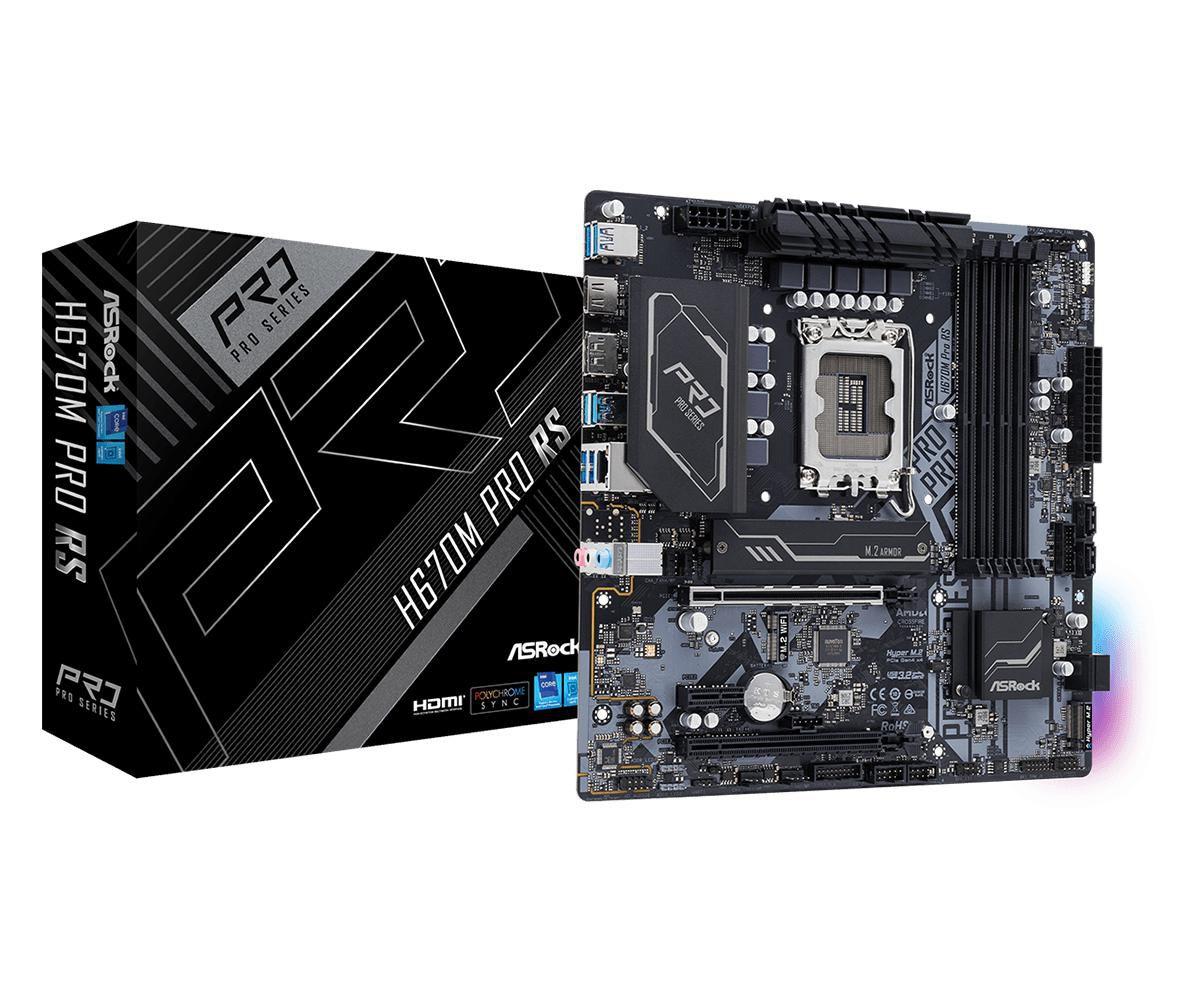 Asrock H670M Pro RS Intel H670 LGA 1700 micro ATX (Asrock H670M PRO RS Intel H670 1700 Micro ATX 4 DDR4 HDMI DP GB LAN PCIe4 2x